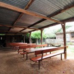 Picnic seating & back of homestead